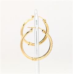 10K Yellow Gold 2.3g Cute Classic Diamond Dainty Hoop Formal Dress Earrings